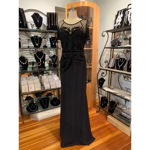 Beaded Lotus black dress